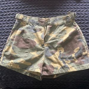 Topshop camo shorts